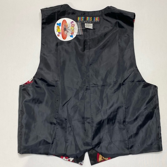 UNISEX LOONEY TUNES MANIA 100% SILK BUTTON UP VEST! - Picture 15 of 16